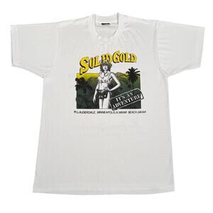 Vintage Solid Gold 1989-1990 World Tour Thee Doll House Strip Club Shirt Sz M